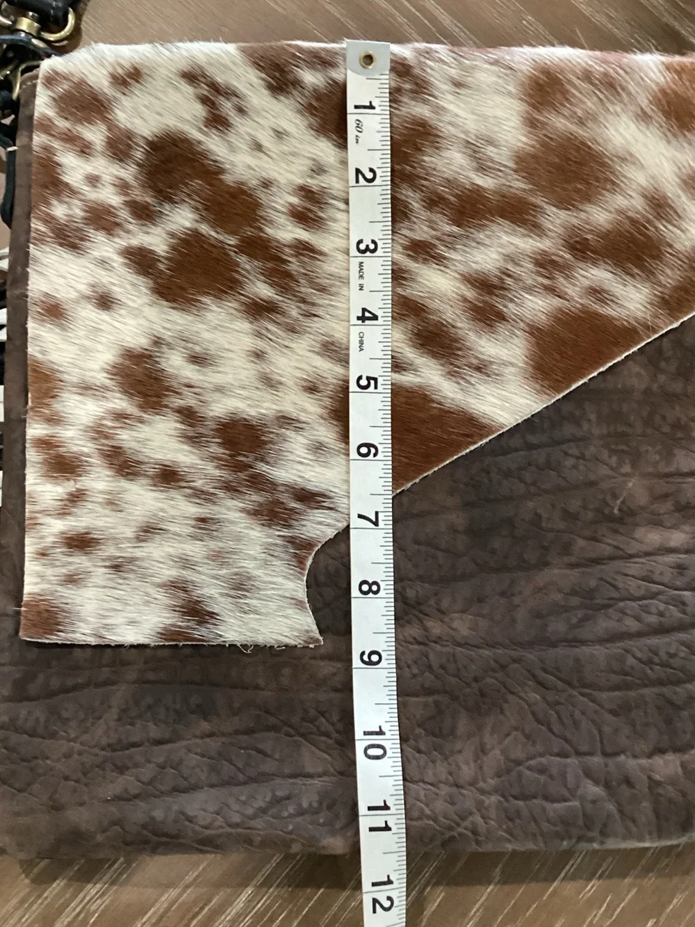 Myra Bag Brown and White Cowhide Fringe Crossbody